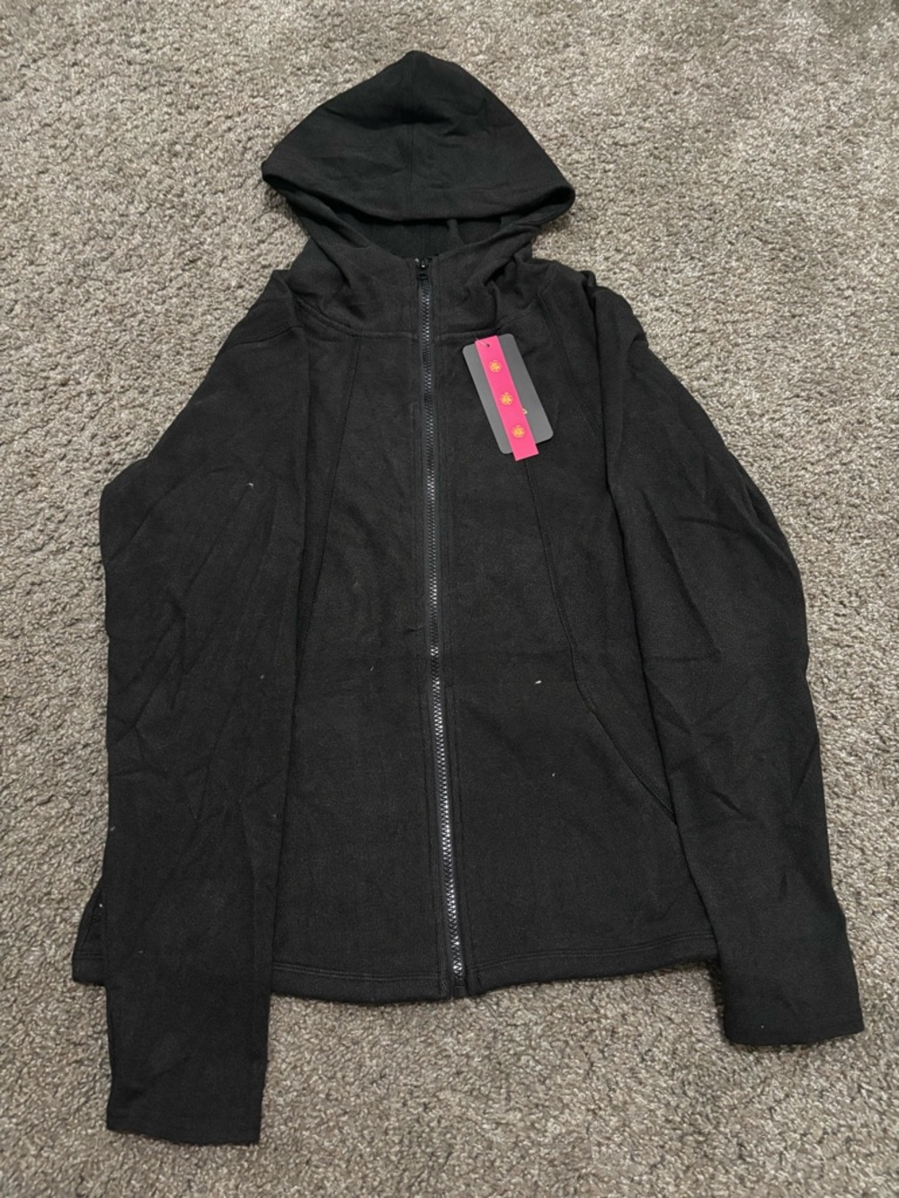 Black Zip-Up Hoodie Jacket and Pants Activewear